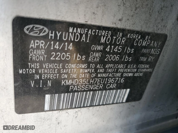 2014 Hyundai Elantra GT with VIN KMHD35LH7EU196716, listed as a Copart auction lot 41493155 with 108,656 mi miles and Salvage Title. Bid and sale history available at carsss.com. Image 13.