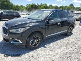 2019 Infiniti QX60 Luxe with VIN 5N1DL0MM7KC558754, listed as a Copart auction lot 58297695 with 83,375 mi miles and Salvage title. Bid and sale history available at DreamBid. Image 1.