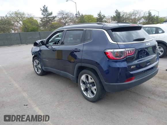 2021 Jeep Compass Limited with VIN 3C4NJCCB1MT581406, listed as a IAAI auction lot 41934159 with 22,967 mi miles and . Bid and sale history available at DreamBid. Image 3.