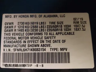 2019 Honda Odyssey EX-L z VIN 5FNRL6H71KB083154, wystawiony jako IAAI lot #42187213 z przebiegiem 77 179 mil mil oraz . Historia ofert i sprzedaży dostępna na DreamBid. Obrazek 9.