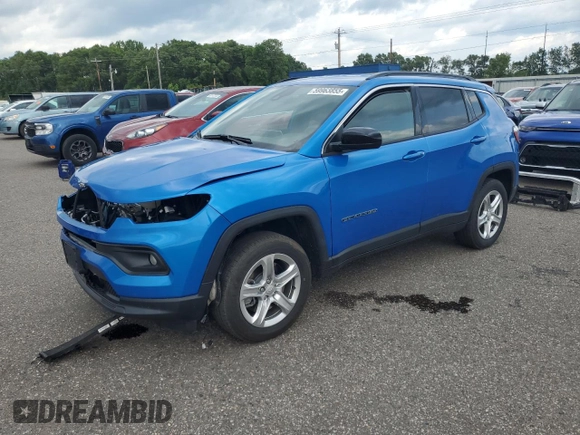 2023 Jeep Compass Latitude z VIN 3C4NJDBN1PT537959, wystawiony jako Copart lot #59963855 z przebiegiem 24 636 mil mil oraz Szkoda całkowita • Salvage title. Historia ofert i sprzedaży dostępna na DreamBid. Obrazek 1.