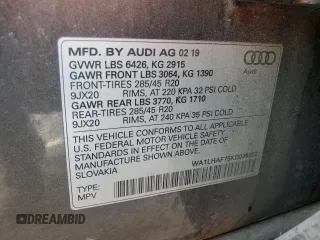 2019 Audi Q7 Premium Plus z VIN WA1LHAF75KD035882, wystawiony jako Copart lot #55937765 z przebiegiem 97 902 mil mil oraz Nie do naprawy. Historia ofert i sprzedaży dostępna na DreamBid. Obrazek 13.