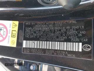 2018 Lexus ES with VIN 58ABK1GG7JU091598, listed as a IAAI auction lot 41712081 with 155,015 mi miles. Bid and sale history available at carsss.com. Image 9.