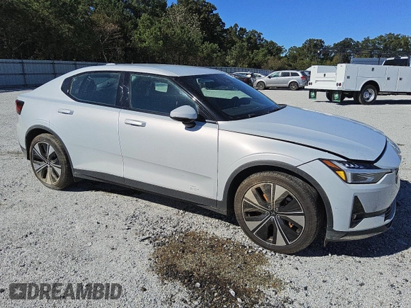2023 Polestar 2 with VIN YSMEG3KA2PL157504, listed as a Copart auction lot 76419324 with 0 mi miles and Salvage Title. Bid and sale history available at carsss.com. Image 4.
