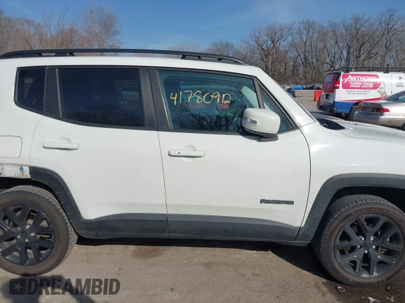 2017 Jeep Renegade Latitude with VIN ZACCJBBB9HPG56028, listed as a IAAI auction lot 41780912 with 55,482 mi miles. Bid and sale history available at carsss.com. Image 14.