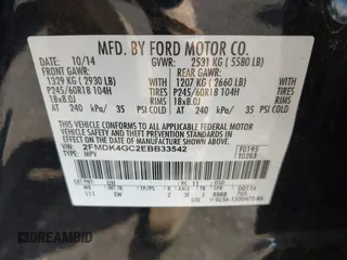 2014 Ford Edge SE with VIN 2FMDK4GC2EBB33542, listed as a IAAI auction lot 42562870 with 205,364 mi miles and . Bid and sale history available at DreamBid. Image 9.