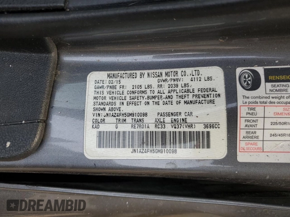 2016 Nissan 370Z Touring z VIN JN1AZ4FH5GM910098, wystawiony jako Copart lot #58272235 z przebiegiem 67 512 mil mil oraz Szkody całkowita. Historia ofert i sprzedaży dostępna na DreamBid. Obrazek 12.