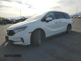 2022 Honda Odyssey EX-L z VIN 5FNRL6H72NB041936, wystawiony jako Copart lot #54692215 z przebiegiem 61 010 mil mil oraz Szkoda całkowita • Salvage title. Historia ofert i sprzedaży dostępna na DreamBid. Obrazek 1.