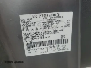 2013 Ford F-150 XL with VIN 1FTEX1CM2DFB20777, listed as a Copart auction lot 59378055 with 163,128 mi miles and Salvage title. Bid and sale history available at DreamBid. Image 12.
