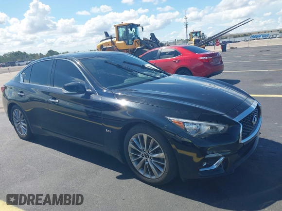 2019 Infiniti Q50 Sport with VIN JN1EV7AP8KM543137, listed as a IAAI auction lot 42602595 with 37,523 mi miles and . Bid and sale history available at DreamBid. Image 1.