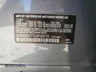 2016 BMW X5 xDrive35i z VIN 5UXKR0C51G0P30210, wystawiony jako Copart lot #49525235 z przebiegiem Nie podano mil oraz Szkoda całkowita • Salvage title. Historia ofert i sprzedaży dostępna na DreamBid. Obrazek 15.