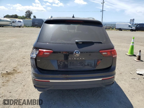 2022 Volkswagen Tiguan SE with VIN 3VV3B7AX2NM077616, listed as a Copart auction lot 57145995 with 53,495 mi miles and Salvage title. Bid and sale history available at DreamBid. Image 6.