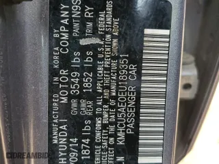 2014 Hyundai Accent SE with VIN KMHCU5AE0EU189351, listed as a Copart auction lot 50326985 with 74,476 mi miles and Salvage Title. Bid and sale history available at carsss.com. Image 14.