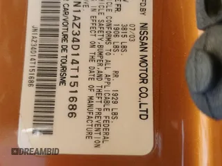 2004 Nissan 350Z Touring with VIN JN1AZ34D14T151686, listed as a Copart auction lot 64281894 with Not Provided miles and Salvage Title. Bid and sale history available at carsss.com. Image 12.