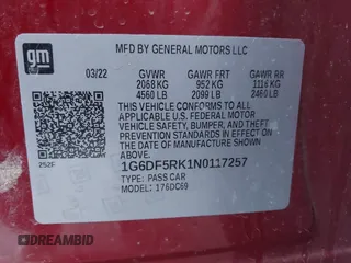 2022 Cadillac CT4 Premium Luxury z VIN 1G6DF5RK1N0117257, wystawiony jako IAAI lot #41782153 z przebiegiem 72 109 mil mil oraz . Historia ofert i sprzedaży dostępna na DreamBid. Obrazek 9.