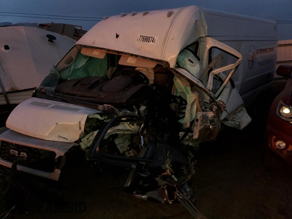 2020 Ram ProMaster Cargo with VIN 3C6TRVDG8LE111728, listed as a Copart auction lot 77698874 with Not Provided miles and Salvage Title. Bid and sale history available at carsss.com. Image 1.