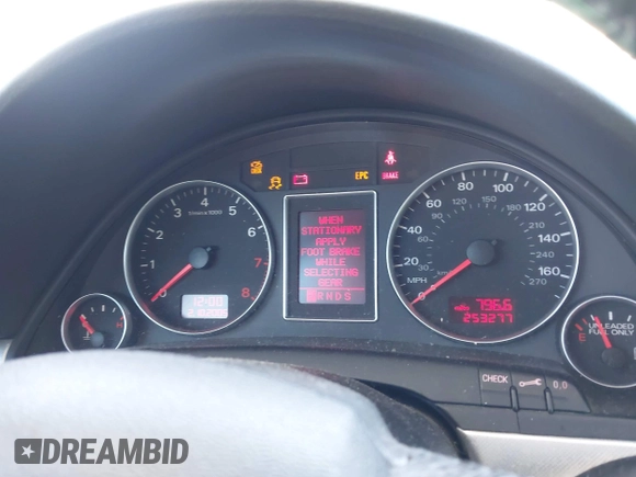 2006 Audi A4 2.0T z VIN WAUDF78E66A133189, wystawiony jako IAAI lot #41728430 z przebiegiem 253 277 mil mil oraz . Historia ofert i sprzedaży dostępna na DreamBid. Obrazek 7.