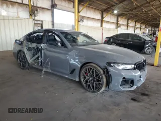 2021 BMW 5 Series 540i with VIN WBA53BJ0XMWX02771, listed as a Copart auction lot 45048705 with Not Provided miles and Salvage Title. Bid and sale history available at DreamBid. Image 4.