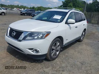 2014 Nissan Pathfinder Platinum Hybrid z VIN 5N1CR2MM1EC638030, wystawiony jako IAAI lot #42469667 z przebiegiem 140 536 mil mil oraz . Historia ofert i sprzedaży dostępna na DreamBid. Obrazek 2.
