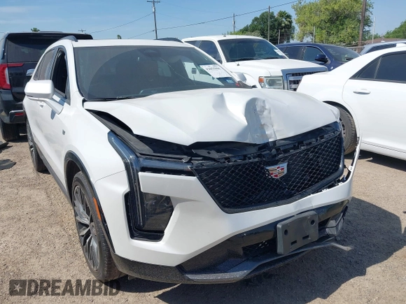 2024 Cadillac XT4 FWD Sport with VIN 1GYFZER43RF133293, listed as a IAAI auction lot 42055906 with 25,398 mi miles and . Bid and sale history available at DreamBid. Image 1.