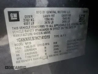 2017 GMC Acadia Denali with VIN 1GKKNXLS7HZ141319, listed as a Copart auction lot 57522445 with 207,427 mi miles and Salvage title. Bid and sale history available at DreamBid. Image 13.