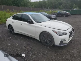 2020 Infiniti Q50 Luxe with VIN JN1EV7AR1LM254054, listed as a Copart auction lot 58151015 with 80,226 mi miles and Salvage title. Bid and sale history available at DreamBid. Image 4.