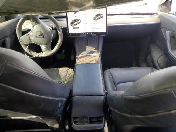 2021 Tesla Model Y Long Range with VIN 5YJYGDEE4MF196641, listed as a Copart auction lot 49305755 with 54,346 mi miles and Salvage Title. Bid and sale history available at carsss.com. Image 8.