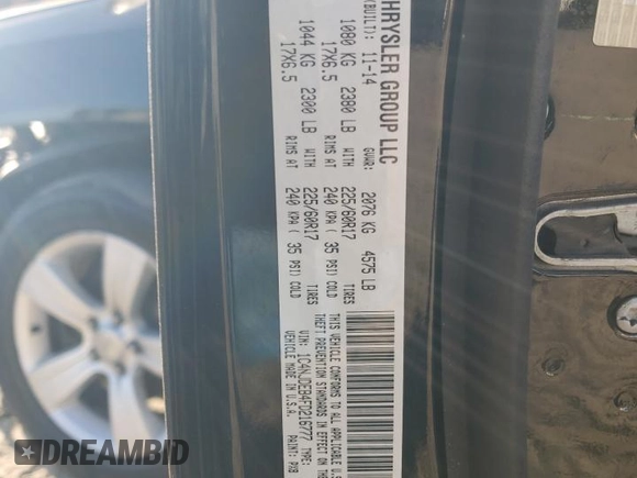 2015 Jeep Compass High Altitude Edition with VIN 1C4NJDEB4FD216777, listed as a Copart auction lot 79407354 with 164,501 mi miles and Salvage Title. Bid and sale history available at carsss.com. Image 15.