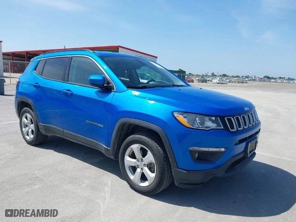 2019 Jeep Compass Latitude with VIN 3C4NJDBBXKT745210, listed as a IAAI auction lot 42027333 with 167,541 mi miles. Bid and sale history available at carsss.com. Image 1.