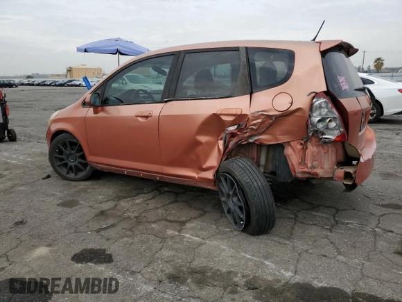 2007 Honda Fit Sport with VIN JHMGD37677S068338, listed as a Copart auction lot 48020315 with 233,297 mi miles and Salvage Title. Bid and sale history available at carsss.com. Image 2.