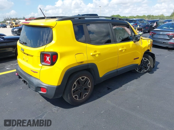 2017 Jeep Renegade Deserthawk with VIN ZACCJBCB3HPF81874, listed as a IAAI auction lot 42190315 with 51,694 mi miles and . Bid and sale history available at DreamBid. Image 4.