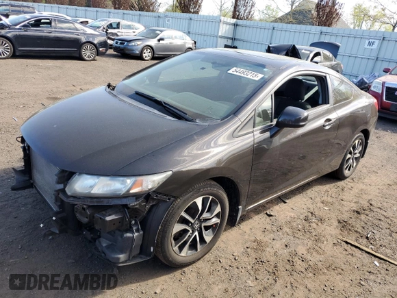 2013 Honda Civic Cpe EX with VIN 2HGFG3B83DH500554, listed as a Copart auction lot 54493215 with 233,788 mi miles and Salvage Title. Bid and sale history available at carsss.com. Image 1.