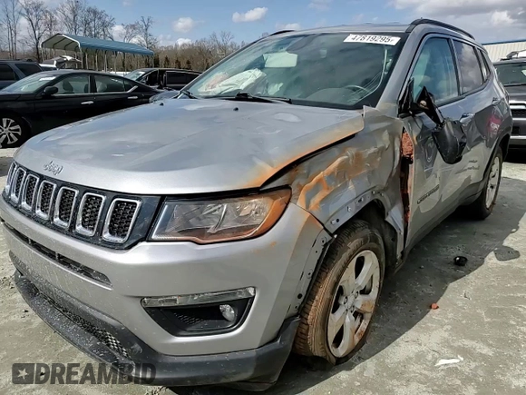 2020 Jeep Compass Latitude with VIN 3C4NJCBB1LT225067, listed as a Copart auction lot 47819295 with 55,579 mi miles and Salvage Title. Bid and sale history available at carsss.com. Image 11.