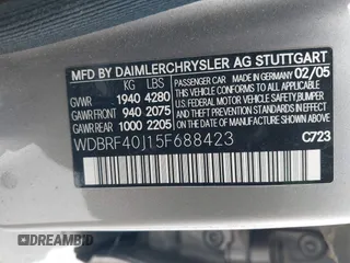 2005 Mercedes-Benz C 230 Kompressor with VIN WDBRF40J15F688423, listed as a IAAI auction lot 41906317 with 151,261 mi miles and . Bid and sale history available at DreamBid. Image 9.