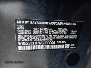2022 BMW iX xDrive50 z VIN WB523CF07NCJ80006, wystawiony jako IAAI lot #41631767 z przebiegiem 28 311 mil mil oraz . Historia ofert i sprzedaży dostępna na DreamBid. Obrazek 9.