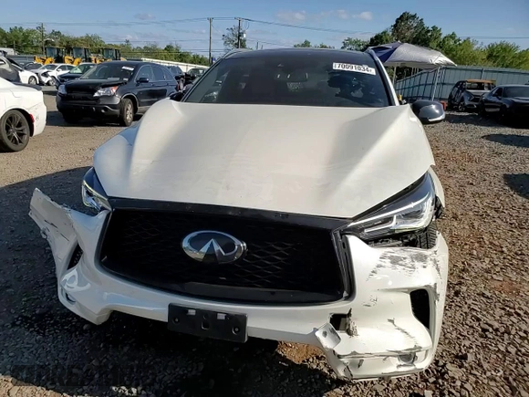 2022 Infiniti QX50 Luxe with VIN 3PCAJ5BB3NF107145, listed as a Copart auction lot 70091034 with 35,513 mi miles and Salvage title. Bid and sale history available at DreamBid. Image 12.