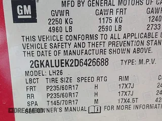 2013 GMC Terrain SLT with VIN 2GKALUEK2D6426688, listed as a IAAI auction lot 42540939 with 121,470 mi miles and . Bid and sale history available at DreamBid. Image 9.
