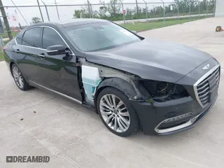 2019 Hyundai Genesis 5.0L with VIN KMHGN4JF4KU291345, listed as a IAAI auction lot 41973574 with 68,924 mi miles. Bid and sale history available at carsss.com. Image 1.
