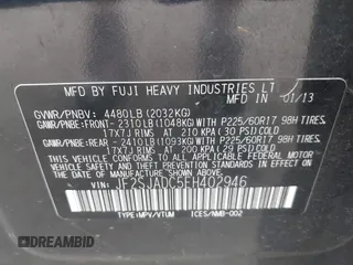 2014 Subaru Forester Premium with VIN JF2SJADC5EH402946, listed as a IAAI auction lot 42112508 with 254,173 mi miles and . Bid and sale history available at DreamBid. Image 9.