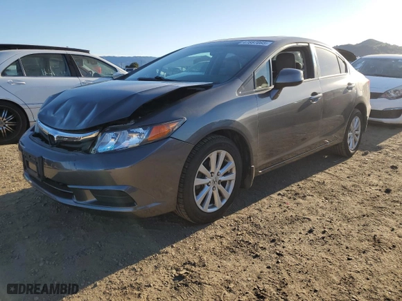 2012 Honda Civic Sdn EX-L with VIN 2HGFB2F98CH580394, listed as a Copart auction lot 47887065 with 193,249 mi miles and Salvage Title. Bid and sale history available at carsss.com. Image 1.