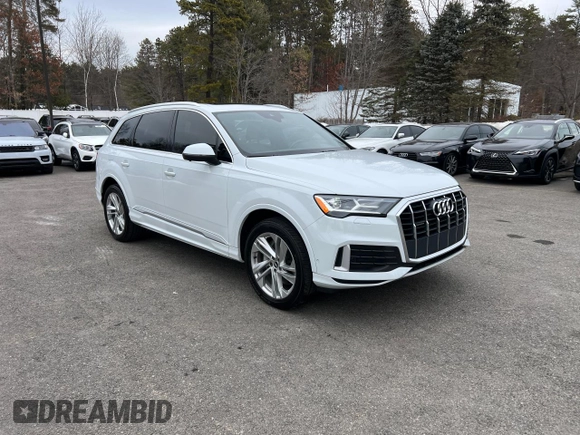2021 Audi Q7 Premium with VIN WA1AJAF78MD025412, listed as a Copart auction lot 48007545 with 86,429 mi miles and Clean Title. Bid and sale history available at carsss.com. Image 1.