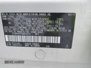 2011 Toyota RAV4 Ltd with VIN 2T3DK4DV7BW054614, listed as a IAAI auction lot 41815327 with 203,775 mi miles. Bid and sale history available at carsss.com. Image 9.