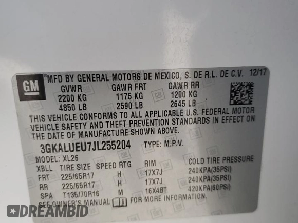 2018 GMC Terrain SLE Diesel with VIN 3GKALUEU7JL255204, listed as a Copart auction lot 84230084 with 112,248 mi miles and Salvage Title. Bid and sale history available at carsss.com. Image 14.