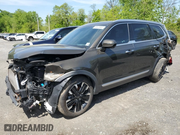 2023 Kia Telluride SX z VIN 5XYP5DGC4PG355197, wystawiony jako Copart lot #56624965 z przebiegiem 41 837 mil mil oraz Szkoda całkowita • Salvage title. Historia ofert i sprzedaży dostępna na DreamBid. Obrazek 1.