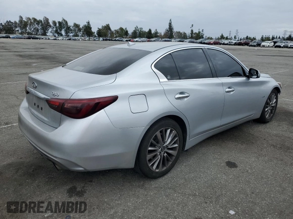 2019 Infiniti Q50 Luxe with VIN JN1EV7AP5KM519698, listed as a Copart auction lot 53374145 with 80,202 mi miles and Salvage title. Bid and sale history available at DreamBid. Image 3.