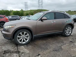 2005 Infiniti FX z VIN JNRAS08W75X212156, wystawiony jako Copart lot #59391345 z przebiegiem 216 165 mil mil oraz Szkoda całkowita • Salvage title. Historia ofert i sprzedaży dostępna na DreamBid. Obrazek 1.