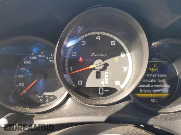 2016 Porsche Macan Turbo with VIN WP1AF2A50GLB94982, listed as a Copart auction lot 75319504 with 75,378 mi miles and Salvage title. Bid and sale history available at DreamBid. Image 9.