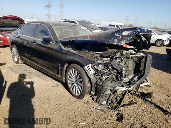 2020 BMW 7 Series 740i xDrive with VIN WBA7T4C02LCD07519, listed as a Copart auction lot 74927454 with Not provided miles and Salvage title. Bid and sale history available at DreamBid. Image 4.