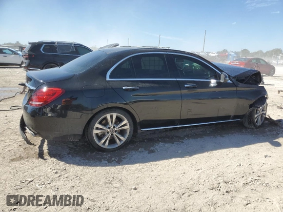 2018 Mercedes-Benz C with VIN 55SWF4JB1JU262627, listed as a Copart auction lot 48137995 with 55,088 mi miles and Non Repairable. Bid and sale history available at carsss.com. Image 3.