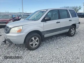 2004 Honda Pilot LX z VIN 2HKYF18144H592483, wystawiony jako Copart lot #58955384 z przebiegiem Nie podano mil oraz Szkoda całkowita • Salvage title. Historia ofert i sprzedaży dostępna na DreamBid. Obrazek 1.